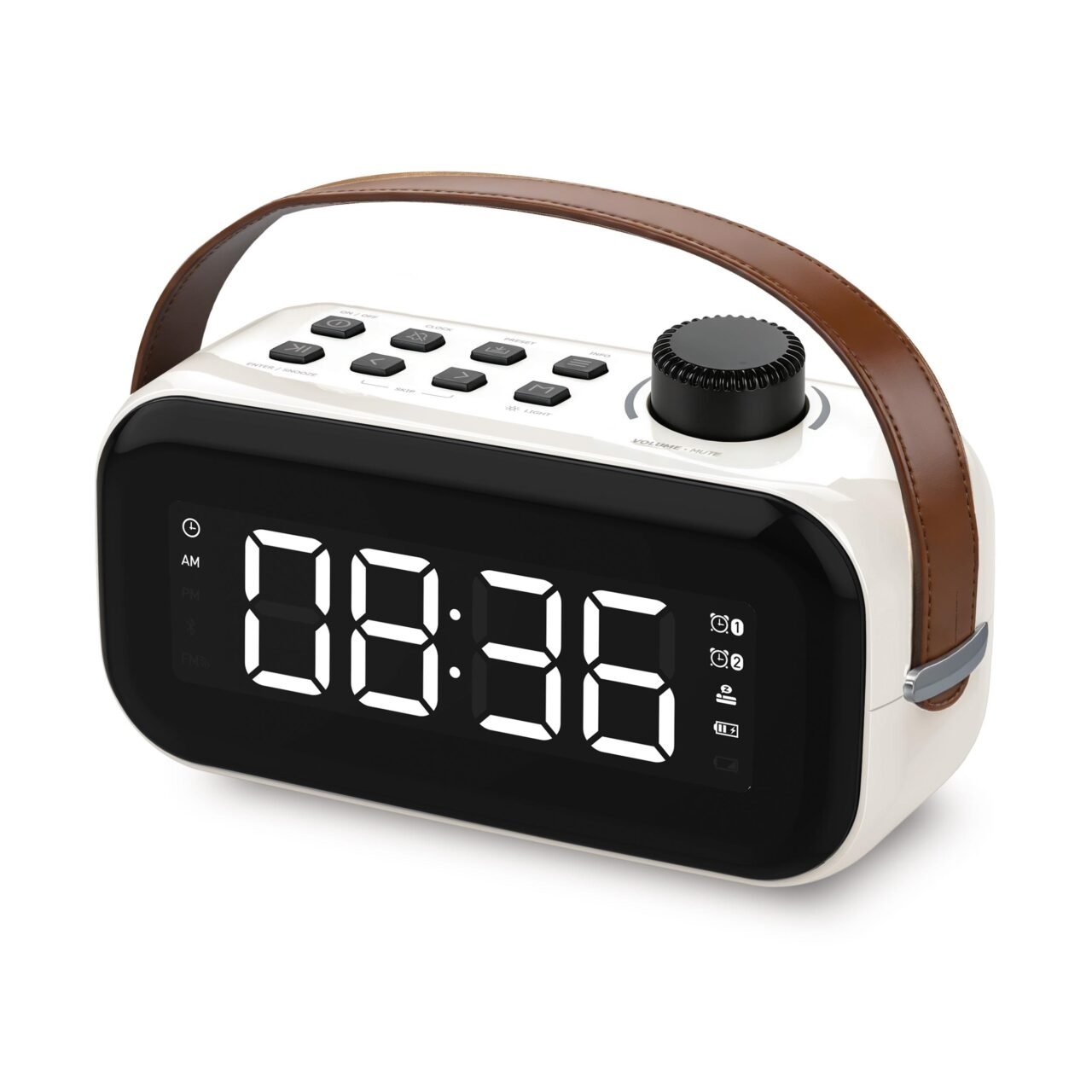 Wake-Up Alarm Clock with Radio for Bedside or Kitchen, Dual Alarm, Sleep & Snooze Function, FM Radio with 10 Preset Station,